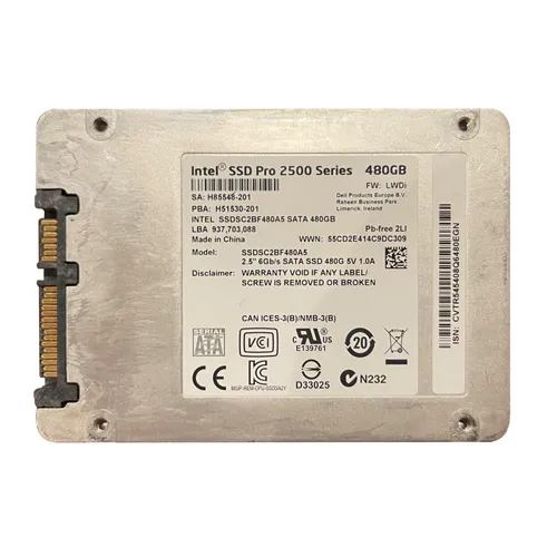 Intel SSDSC2BF480A5 | Pro 2500 480GB SATA 6GB/s 2.5-Inch Solid State Drive Refurbished - Intel refurbished available on Gotodirect