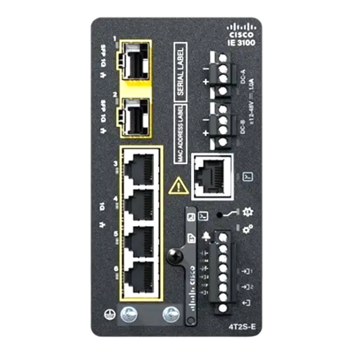 Cisco IE-3100-4T2S-E-RF | Industrial Ethernet 3100 Rugged Series 4 x Ports 10/100Base-T + 2 x SFP Ports Layer 2 Managed Rail-mountable Gigabit Ethernet Network Switch Refurbished - Cisco Systems Inc. refurbished available on Gotodirect