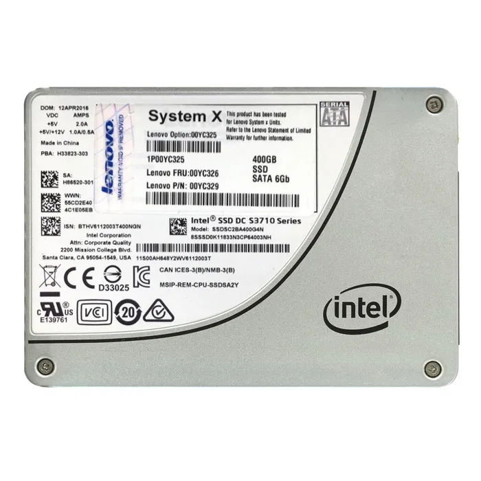 Lenovo 00YC325 | 400GB Multi-Level Cell SATA 6Gb/s Hot Swappable 2.5-Inch Solid State Drive for System x3550 M5 Server Refurbished - Lenovo refurbished available on Gotodirect