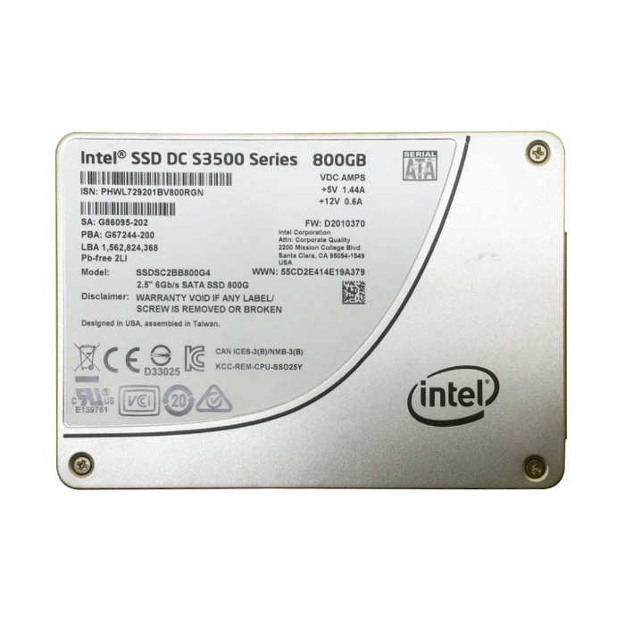Intel SSDSC2BB800G4 | DC S3500 800GB Multi-Level Cell SATA 6Gb/s 2.5-Inch Solid State Drive Refurbished - Intel refurbished available on Gotodirect