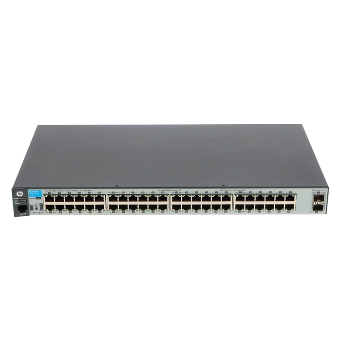 HP J9855-60001 | ProCurve 2530 Series 2530-48G-2SFP+ 48 x RJ-45 Ports 10/100/1000Base-T + 2 x SFP+ Ports Layer 2 Managed Rack-mountable Gigabit Ethernet Network Switch Refurbished - Hewlett-Packard (ou HP en abrégé) refurbished available on Gotodirect