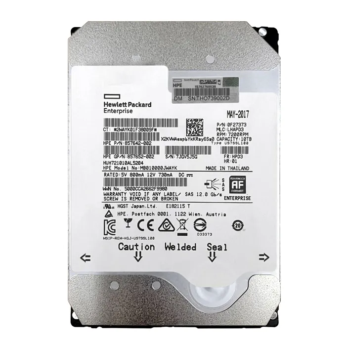 HP 857642-002 | 10TB 7200RPM SAS 12GB/s Hot-Pluggable 3.5-Inch LPc Hard Drive for ProLiant Gen10/Gen10+/Gen11 Servers Refurbished - Hewlett-Packard (ou HP en abrégé) refurbished available on Gotodirect