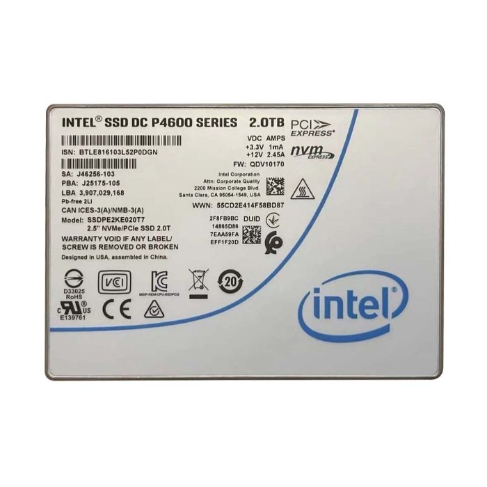 Buy Intel SSDPE2KE020T7K1 | DC P4600 2TB Triple-Level Cell PCI Express 3.1 x4 NVMe U.2 2.5-Inch Solid State Drive Refurbished - $652.86 Intel SSDPE2KE020T7K1 | DC P4600 2TB Triple-Level Cell PCI Express 3.1 x4 NVMe U.2 2.5-Inch Solid State Drive Refurbished - Intel refurbished available on Gotodirect