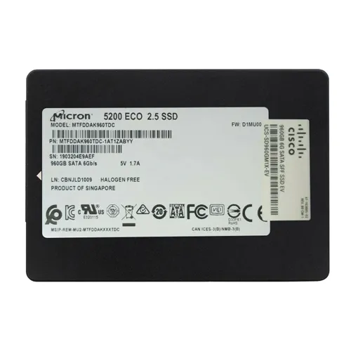 Cisco UCS-SD960GM1X-EV | 960GB SATA 6Gb/s Hot-Swappable 2.5-Inch Solid State Drive for UCS C240 M5 Refurbished - Cisco Systems Inc. refurbished available on Gotodirect