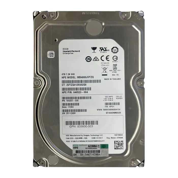 HP 846523-004 | 4TB 7200RPM SAS 12GB/s Hot-Pluggable 3.5-Inch LPc Hard Drive for ProLiant Gen10/Gen10+/Gen11 Servers Refurbished - Hewlett-Packard (ou HP en abrégé) refurbished available on Gotodirect