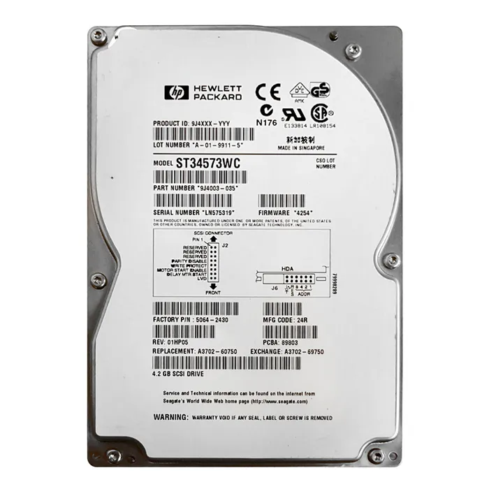 HP 5064-2430 | 4.3GB 7200RPM Fast Wide SCSI 3.5-Inch Hard Drive Refurbished - Hewlett-Packard (ou HP en abrégé) refurbished available on Gotodirect