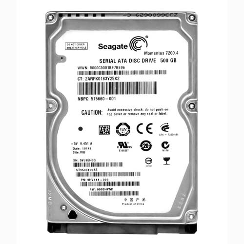HP 515660-001 | 500GB 7200RPM SATA 3Gb/s 16MB Cache LFF 2.5-inch Hard Drive Refurbished - Hewlett-Packard (ou HP en abrégé) refurbished available on Gotodirect