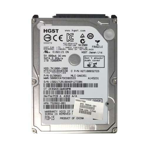 Buy HP 766644-001 | 1TB 7200RPM SATA 6Gb/s 2.5-Inch Hard Drive Refurbished - $223.96 HP 766644-001 | 1TB 7200RPM SATA 6Gb/s 2.5-Inch Hard Drive Refurbished - Hewlett-Packard (ou HP en abrégé) refurbished available on Gotodirect