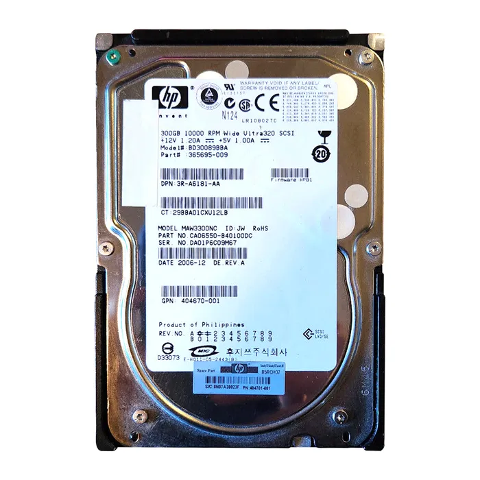 Buy HP 404670-001 | 300GB 10000RPM Ultra320 SCSI Hot-Pluggable 80-Pin 3.5-inch Hard Drive Refurbished - $196.05 HP 404670-001 | 300GB 10000RPM Ultra320 SCSI Hot-Pluggable 80-Pin 3.5-inch Hard Drive Refurbished - Hewlett-Packard (ou HP en abrégé) refurbished available on Gotodirect