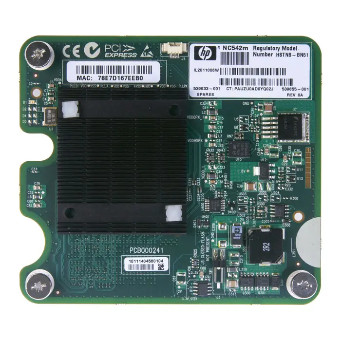 HP NC542M | Flex-10 2-Ports 10Gb/s PCI-Express Mezzanine Gigabit Ethernet Server Adapter for ProLiant c-Class BladeSystem Refurbished - Hewlett-Packard (ou HP en abrégé) refurbished available on Gotodirect