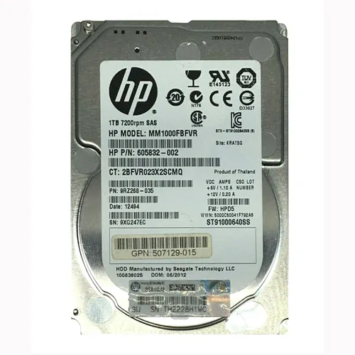 HP 507129-015 | 1TB 7200RPM SAS 6Gb/s 64MB Cache SFF Hot-Pluggable Dual Port 2.5-inch Hard Drive Refurbished - Hewlett-Packard (ou HP en abrégé) refurbished available on Gotodirect