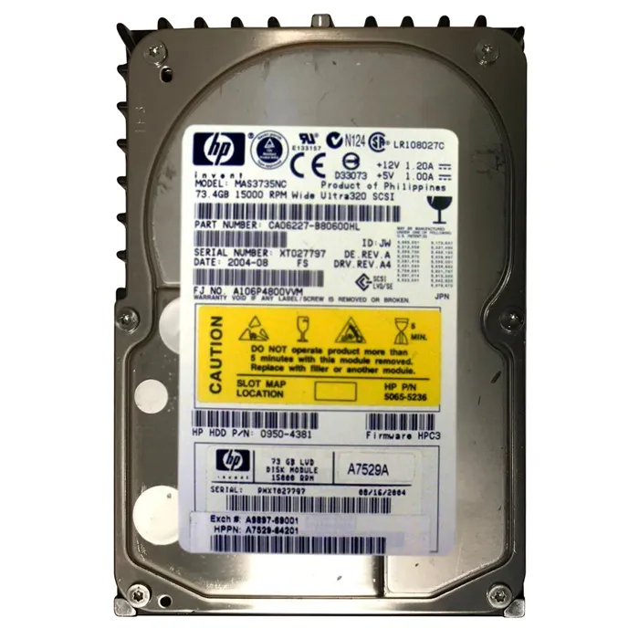 HP A7529A | 73GB 15000RPM Ultra320 SCSI Hot-Pluggable 80-Pin (LVD) 3.5-Inch Hard Drive Refurbished - Hewlett-Packard (ou HP en abrégé) refurbished available on Gotodirect
