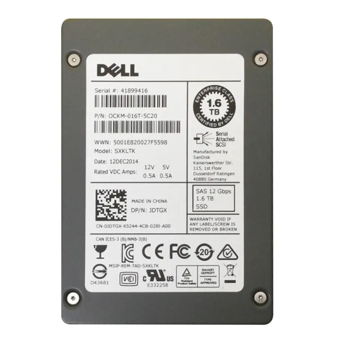 Dell JDTGX | 1.6TB Multi-Level Cell SAS 12Gb/s Mixed Use 2.5-Inch Solid State Drive Refurbished - Dell refurbished available on Gotodirect