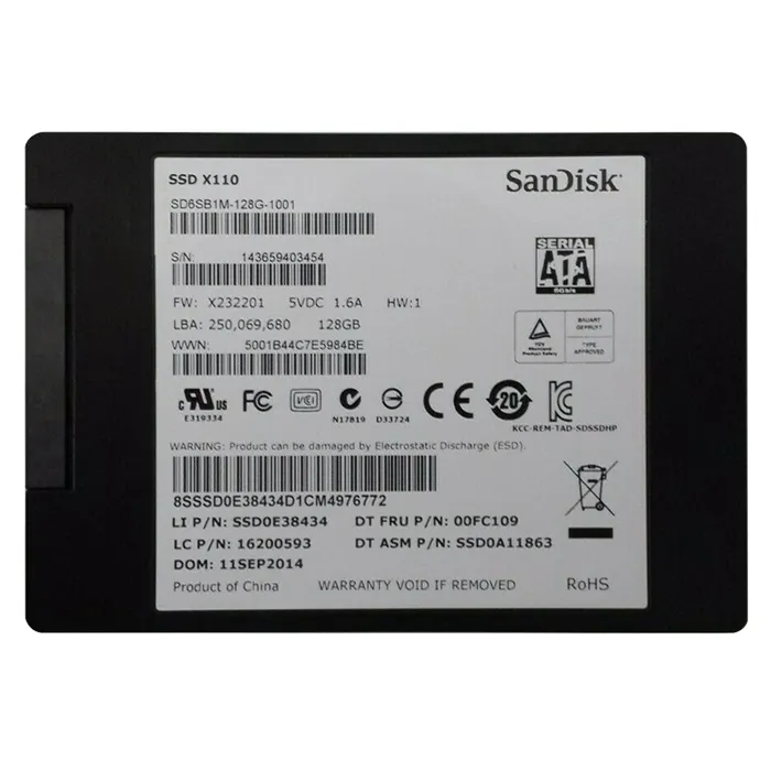 Lenovo 00FC109 | 128GB SATA 6Gb/s 2.5-Inch Solid State Drive for ThinkCentre M53 Refurbished - Lenovo refurbished available on Gotodirect