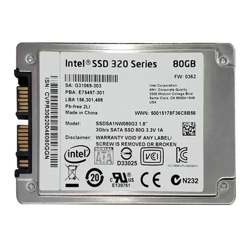 Intel SSDSA1NW080G301 | 320 80GB Multi-Level Cell SATA 3Gb/s 1.8-Inch Solid State Drive Refurbished - Intel refurbished available on Gotodirect