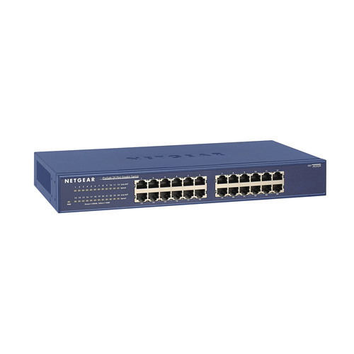Netgear JGS524-200PRS | Prosafe JGS524 24 x Ports 10/100/1000Base-T Rack-mountable Unmanaged Gigabit Ethernet Network Switch Refurbished - Netgear refurbished available on Gotodirect