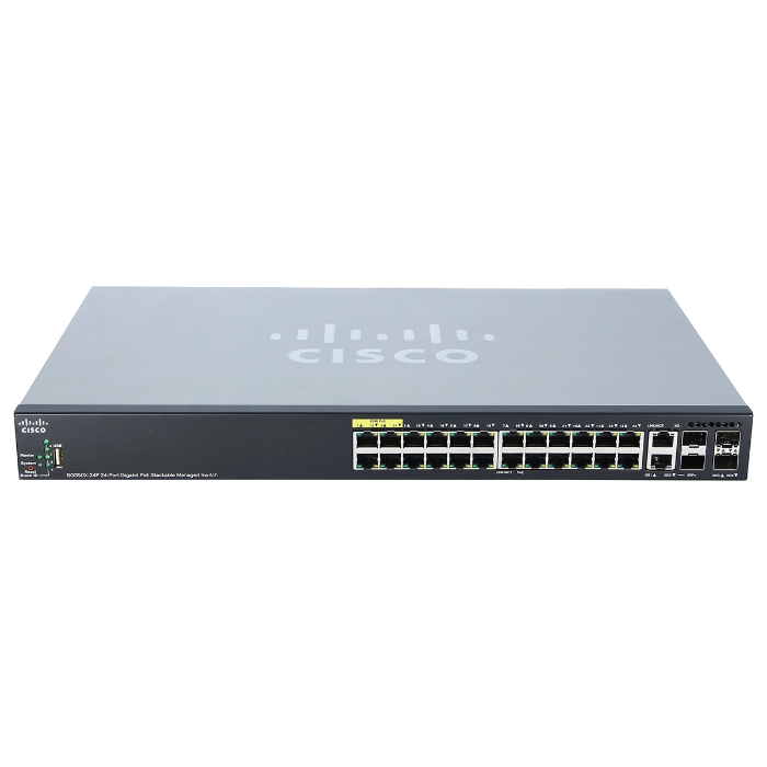 Cisco SG350X-24P-K9-NA | Small Business SG350X-24MP PoE+ 24 x Ports 10/100/1000Base-T + 4 x SFP Ports + 2 x Uplinks Ports Managed Layer 3 Gigabit Ethernet Switch Refurbished - Cisco Systems Inc. refurbished available on Gotodirect