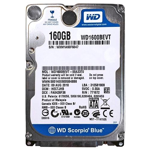 Western Digital WD1600BEVT | Scorpio Blue 160GB 5400RPM SATA 3Gb/s 8MB Cache (RoHS) 2.5-Inch Hard Drive Refurbished - Western Digital refurbished available on Gotodirect