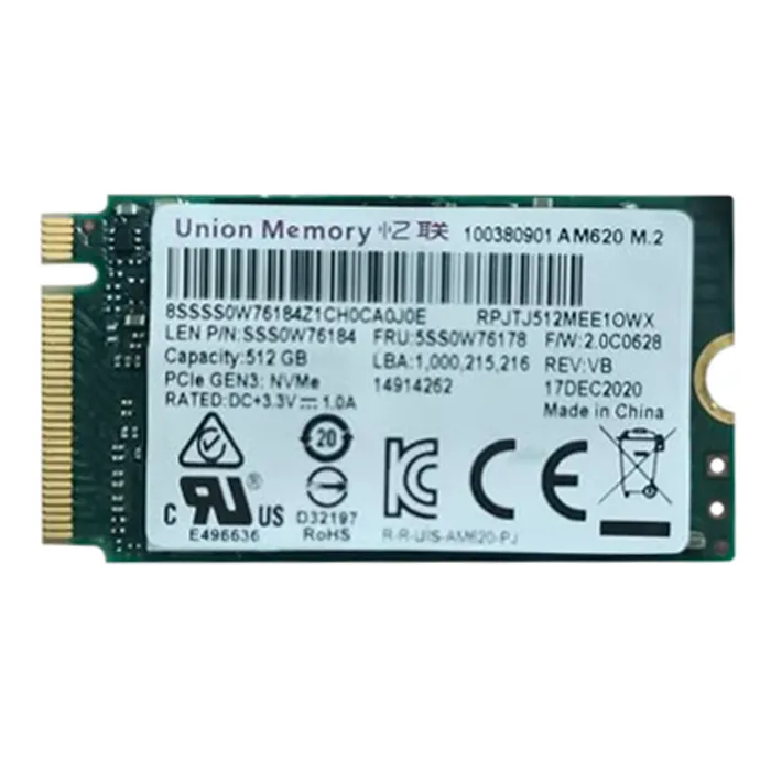 Lenovo 5SS0W76178 | 512GB PCI Express 3.0 x4 M.2 2242 Solid State Drive Refurbished - Lenovo refurbished available on Gotodirect