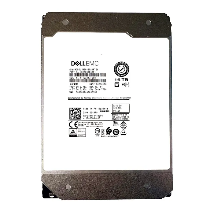 Dell 024HF9 | 16TB 7200RPM SAS 12Gb/s 3.5-Inch Nearline Hard Drive Refurbished - Dell refurbished available on Gotodirect