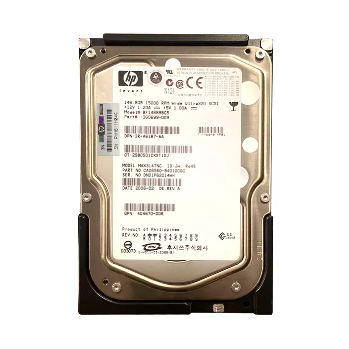 HP 365699-009 | 146GB 15000RPM Ultra320 SCSI 8MB Cache Hot-Pluggable LVD 80-Pin 3.5-inch Hard Drive for ProLiant Server Refurbished - Hewlett-Packard (ou HP en abrégé) refurbished available on Gotodirect
