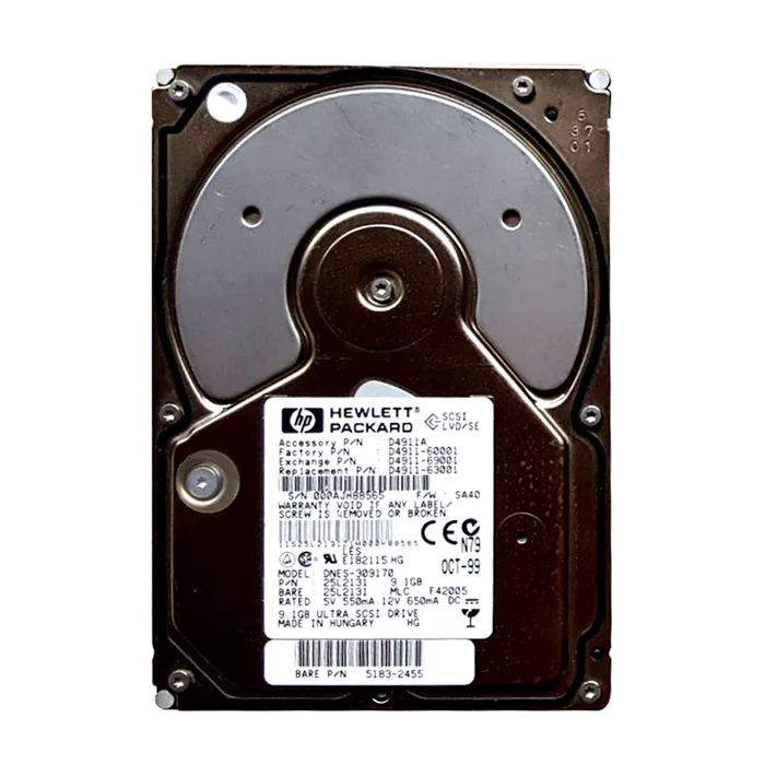 HP 5183-2455 | 9.1GB 7200RPM Ultra Wide SCSI (LVD) 68-Pin 3.5-Inch Hard Drive Refurbished - Hewlett-Packard (ou HP en abrégé) refurbished available on Gotodirect