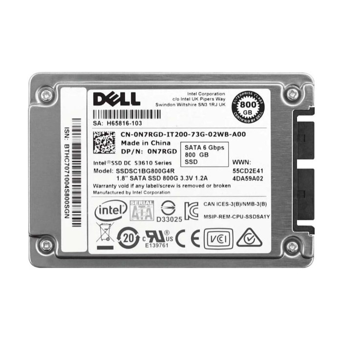 Dell N7RGD | 800GB Multi-Level Cell SATA 6Gb/s mSATA 1.8-Inch Enterprise Solid State Drive Refurbished - Dell refurbished available on Gotodirect