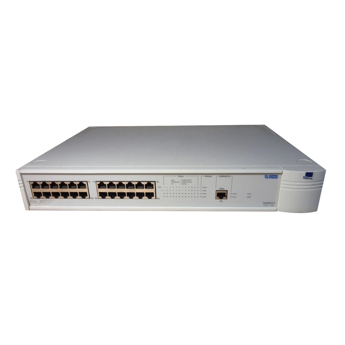 3Com 3C16900A-US | SuperStack II 1000 24-Port Ethernet Switch 24 x 10Base-T LAN, 1 x 100Base-TX 2 x Expansion Slot Ethernet Switch Refurbished -  refurbished available on Gotodirect