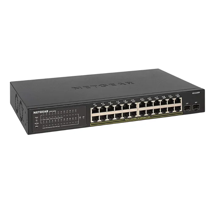 Netgear GS324TP-100AJS | ProSafe S350 Series 24 x Ports PoE+ 10/100/1000Base-T + 2 x SFP Ports Layer 2 Managed Rack-mountable Gigabit Ethernet Network Switch Refurbished - Netgear refurbished available on Gotodirect