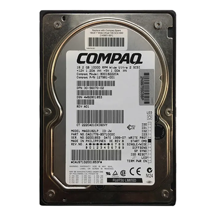 HP BD018222CA | 18.2GB 10000RPM Ultra-160 SCSI 68-Pin LVD 3.5-Inch Internal Hard Drive Refurbished - Hewlett-Packard (ou HP en abrégé) refurbished available on Gotodirect