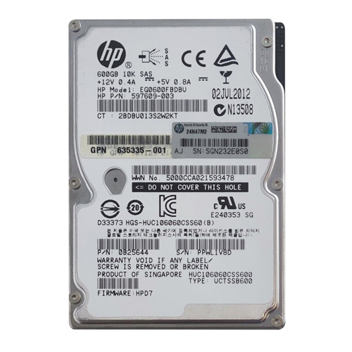 HP 635335-001 | 600GB 10000RPM SAS 6Gb/s Hot-Pluggable Dual Port SFF 2.5-inch Hard Drive for EVA StorageWorks Refurbished - Hewlett-Packard (ou HP en abrégé) refurbished available on Gotodirect