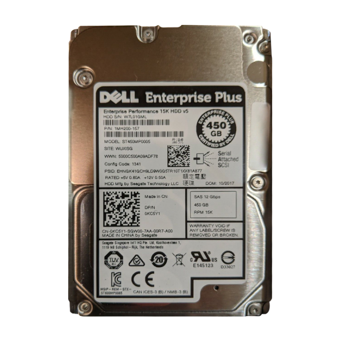 Dell 0KC5Y1 | 450GB 15000RPM SAS 12Gb/s 2.5-Inch Hard Drive for Compellent Expansion Enclosures Refurbished - Dell refurbished available on Gotodirect