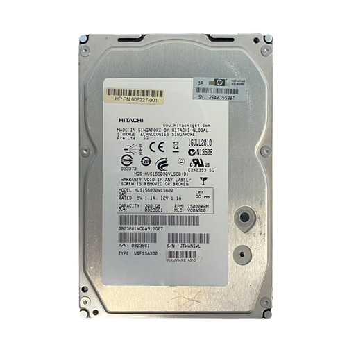 Buy HP 606227-001 | 300GB 15000RPM SAS 6Gb/s Hot-Pluggable Dual Port 3.5-inch Hard Drive Refurbished - $260.00 HP 606227-001 | 300GB 15000RPM SAS 6Gb/s Hot-Pluggable Dual Port 3.5-inch Hard Drive Refurbished - Hewlett-Packard (ou HP en abrégé) refurbished available on Gotodirect