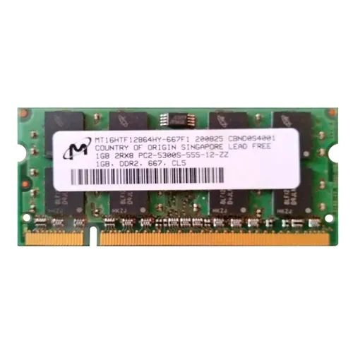 Micron MT16HTF12864HY-667F1 | 1GB DDR2-667MHz PC2-5300 Non-ECC Unbuffered SODIMM CL5 2Rx8 1.8V 200-Pin Memory Module Refurbished -  refurbished available on Gotodirect