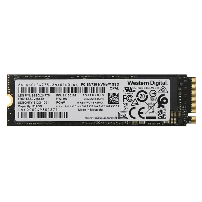 Lenovo 5SS0V26412 | 512GB TLC PCI Express 3.0 x4 NVMe M.2 2280 Internal Solid State Drive Refurbished - Lenovo refurbished available on Gotodirect