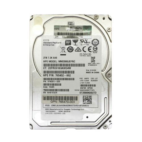 HP 765470-003 | 2TB 7200RPM Near Line SAS 12Gb/s 512e 2.5-Inch Hard Drive Refurbished - Hewlett-Packard (ou HP en abrégé) refurbished available on Gotodirect