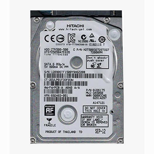 HP 692483-001 | 500GB 7200RPM SATA 6Gb/s 32MB Cache (512e) 2.5-inch Hard Drive Refurbished - Hewlett-Packard (ou HP en abrégé) refurbished available on Gotodirect