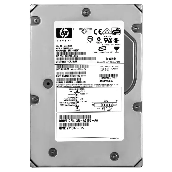 HP 3R-A5165-AA | 36.4GB 15000RPM Ultra320 SCSI LVD 68-Pin 3.5-inch Hard Drive Refurbished - Hewlett-Packard (ou HP en abrégé) refurbished available on Gotodirect