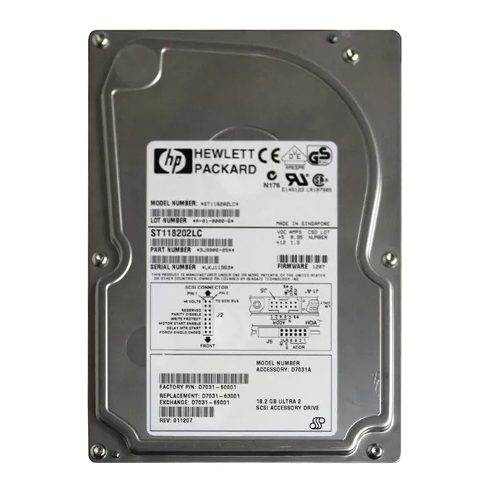 HP D7031-69001 | 18.2GB 10000RPM Ultra2 SCSI Hot Swappable LVD 80-Pin 3.5-Inch Hard Drive Refurbished - Hewlett-Packard (ou HP en abrégé) refurbished available on Gotodirect