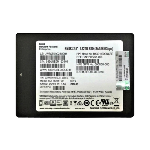 HP MK001920GWSSE | 1.92TB SATA 6Gb/s Hot-Pluggable Mixed Use 2.5-Inch Enterprise Solid State Drive for ProLiant Server and Storage Array Refurbished - Hewlett-Packard (ou HP en abrégé) refurbished available on Gotodirect