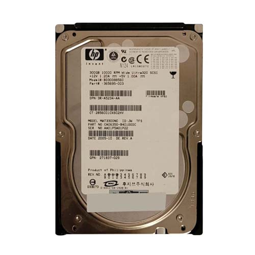 HP BD3008856C | 300GB 10000RPM Ultra320 SCSI Hot-Pluggable LVD 80-Pin 3.5-inch Hard Drive for ProLiant Server Refurbished - Hewlett-Packard (ou HP en abrégé) refurbished available on Gotodirect