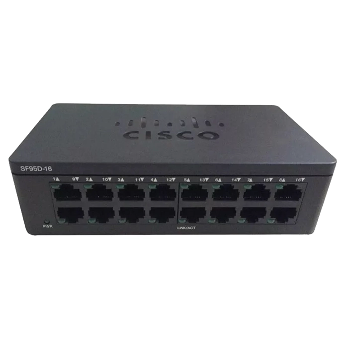 Buy Cisco SF95D-16-SG | Small Business 95 Series SF95D-16 16 x Ports 10/100Base-T Unmanaged Fast Ethernet Network Switch Refurbished - $203.55 Cisco SF95D-16-SG | Small Business 95 Series SF95D-16 16 x Ports 10/100Base-T Unmanaged Fast Ethernet Network Switch Refurbished - Cisco Systems Inc. refurbished available on Gotodirect