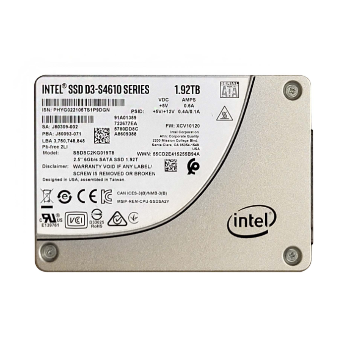 Intel D3-S4610 | 1.92TB SATA 6Gb/s 2.5-Inch Solid State Drive Refurbished - Intel refurbished available on Gotodirect