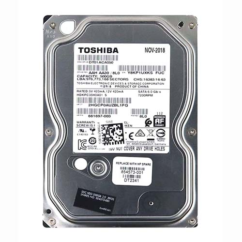 HP 854573-001 | 500GB 7200RPM SATA 6Gb/s 3.5-Inch Hard Drive Refurbished - Hewlett-Packard (ou HP en abrégé) refurbished available on Gotodirect