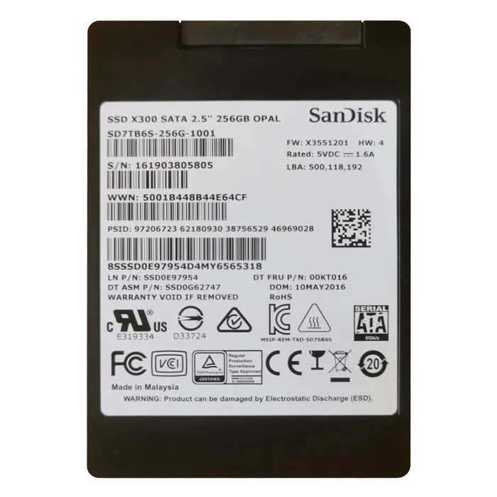 Lenovo 00KT016 | 256GB Multi-Level Cell SATA 6Gb/s 2.5-Inch Solid State Drive Refurbished - Lenovo refurbished available on Gotodirect