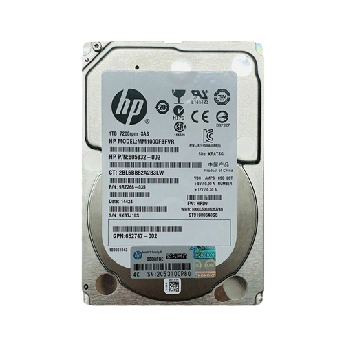 Buy HP 652747-002 | 1TB 7200RPM SAS 6Gb/s SFF Hot-Pluggable Dual Port 2.5-inch Midline Hard Drive for Gen7/8 ProLiant Server Refurbished - $119.80 HP 652747-002 | 1TB 7200RPM SAS 6Gb/s SFF Hot-Pluggable Dual Port 2.5-inch Midline Hard Drive for Gen7/8 ProLiant Server Refurbished - Hewlett-Packard (ou HP en abrégé) refurbished available on Gotodirect