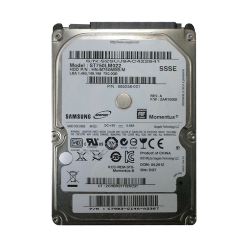 HP 665258-001 | 750GB 5400RPM SATA 3Gb/s 2.5-Inch Hard Drive Refurbished - Hewlett-Packard (ou HP en abrégé) refurbished available on Gotodirect