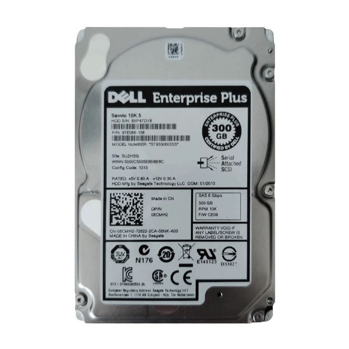 Dell 6CMH2 | 300GB 10000RPM SAS 6Gb/s Hot-Pluggable 2.5-Inch Hard Drive for EqualLogic Storage Array Refurbished - Dell refurbished available on Gotodirect
