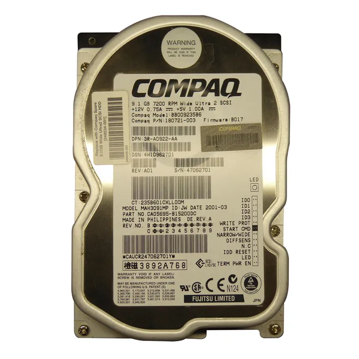 HP 180721-003 | 9.1GB 7200RPM Ultra2 SCSI Hot Swappable 68-Pin 4MB Cache 3.5-Inch Hard Drive Refurbished - Hewlett-Packard (ou HP en abrégé) refurbished available on Gotodirect