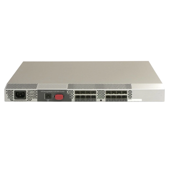 HP A8000A#ABA | StorageWorks 43563 4GB Fibre Channel + 8 x SFP 1U Rackmountable SAN Switch Refurbished - Hewlett-Packard (ou HP en abrégé) refurbished available on Gotodirect